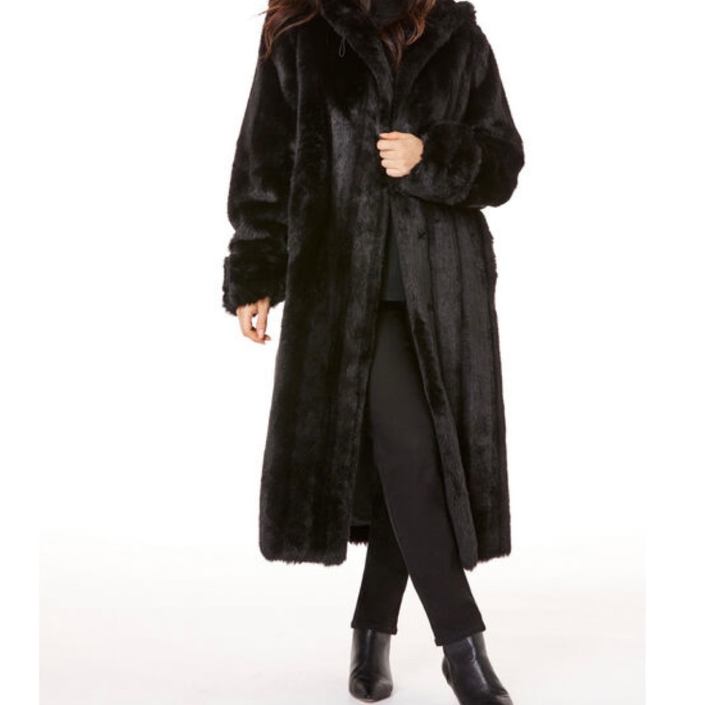 Black faux fur coat - Picture 8 of 12